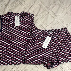 Janie and Jack Sailboat Print Set in Red, White, and Blue